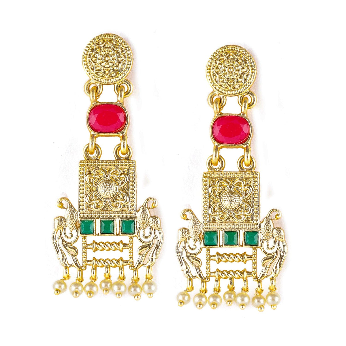 Vivid Muse American Diamond Zirconia Dangler Earrings Gold