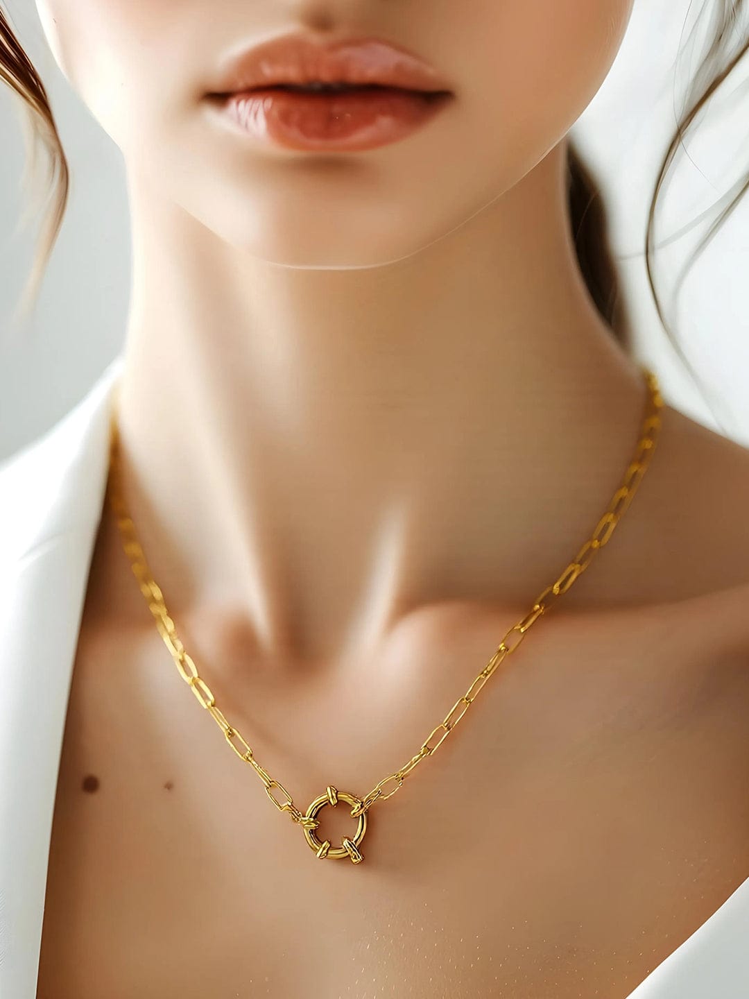 Brilliant Loop Gold Plated Necklace Gold