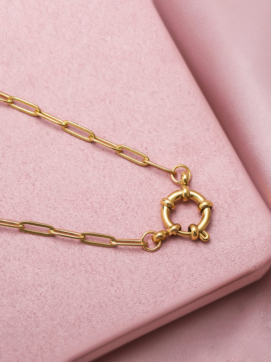 Brilliant Loop Gold Plated Necklace Gold