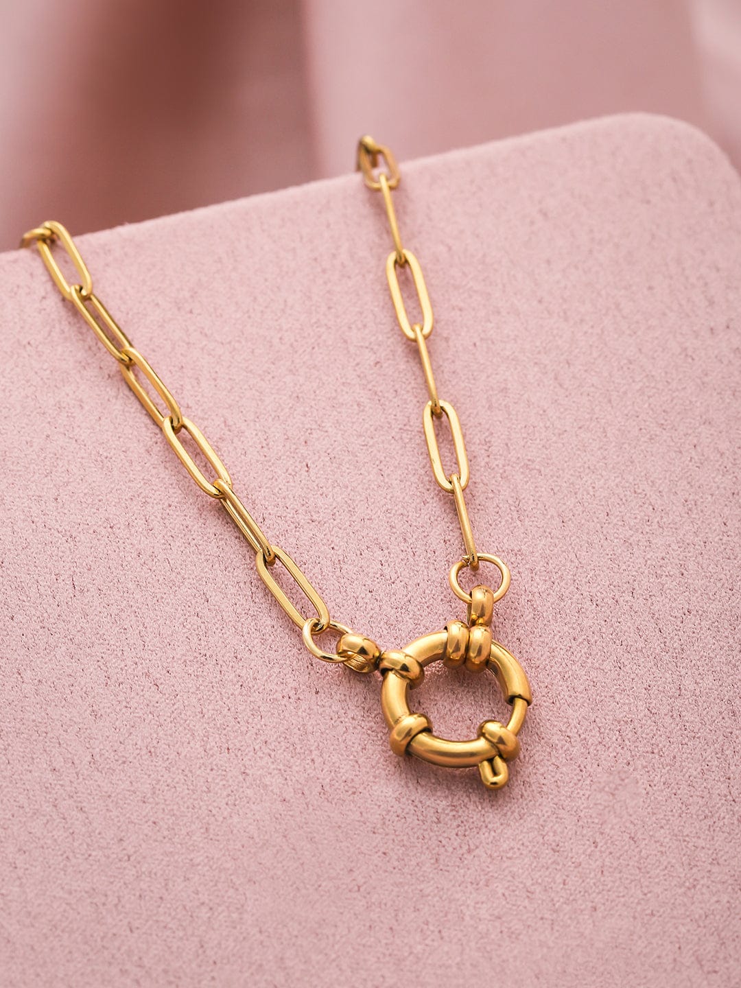 Brilliant Loop Gold Plated Necklace Gold