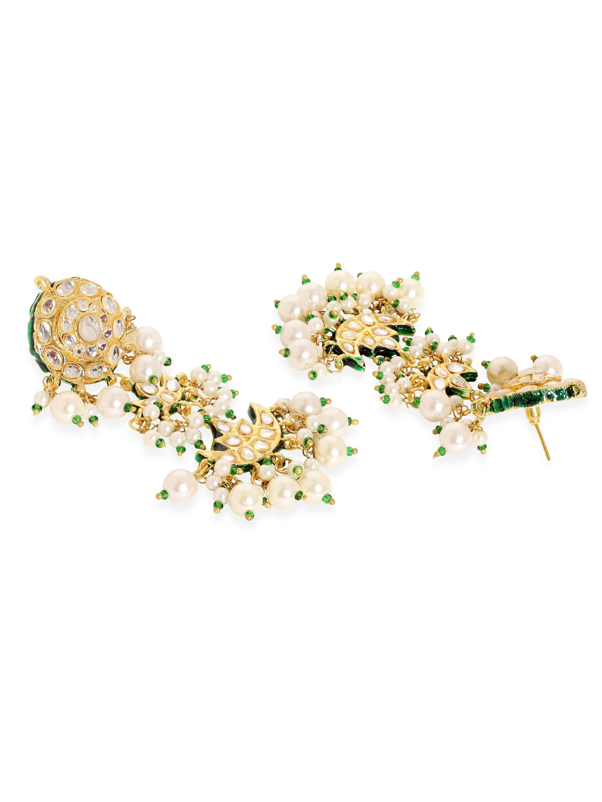 Sculpted Pearl Kundan Necklace Set フリーサイズ