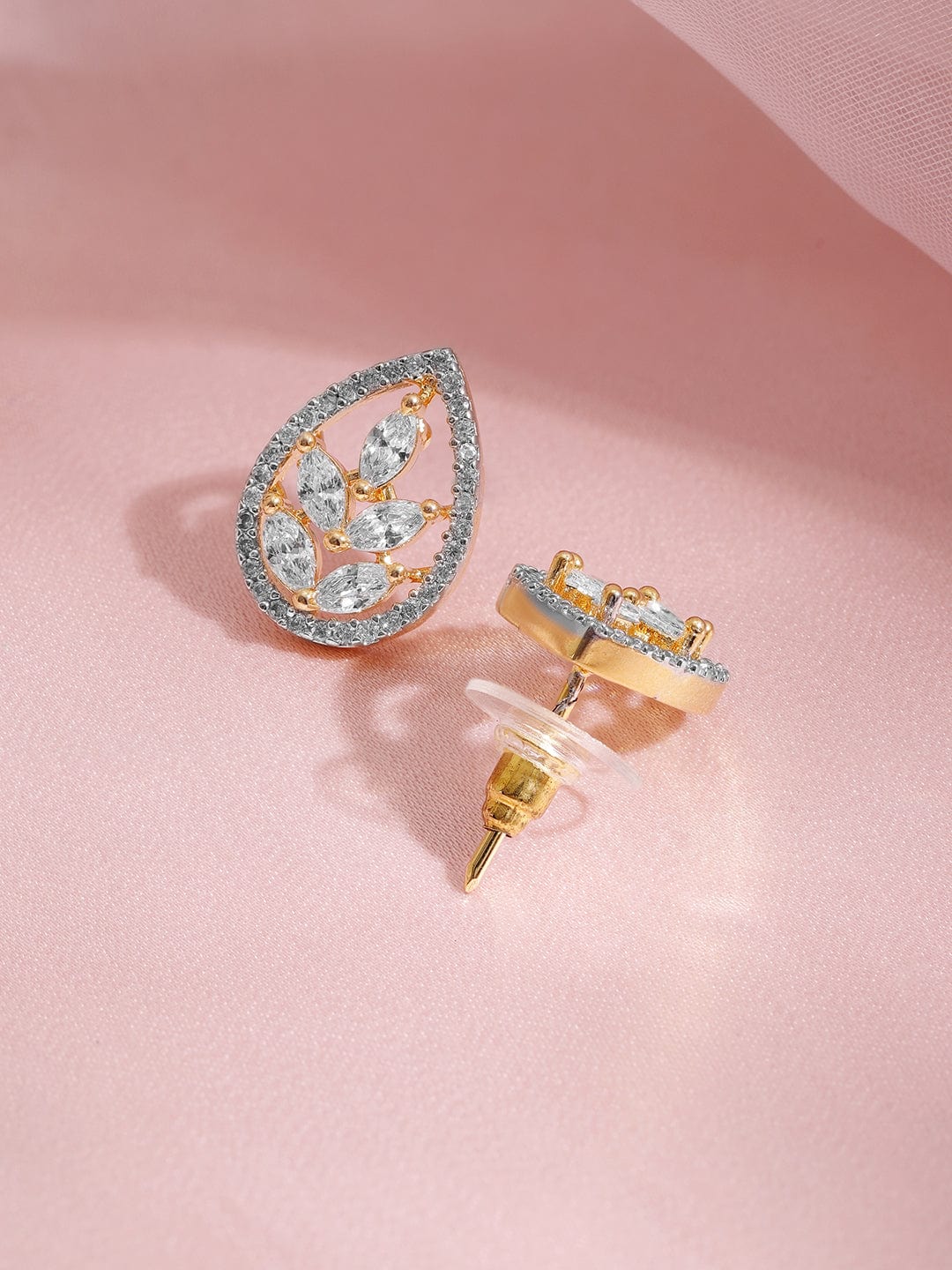 Gold Necklace Set with American Diamond Zirconia Gold