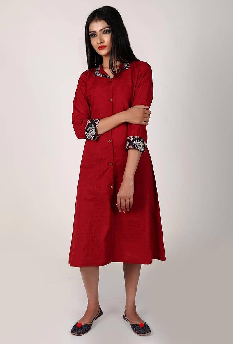 Red Ajrakh Shirt Jacket サイズ XS