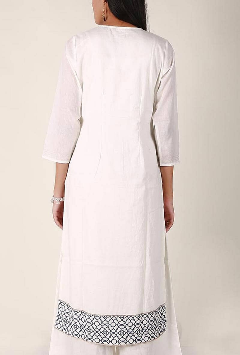 Black Handblocked Gota Work Cotton Kurta サイズ XS