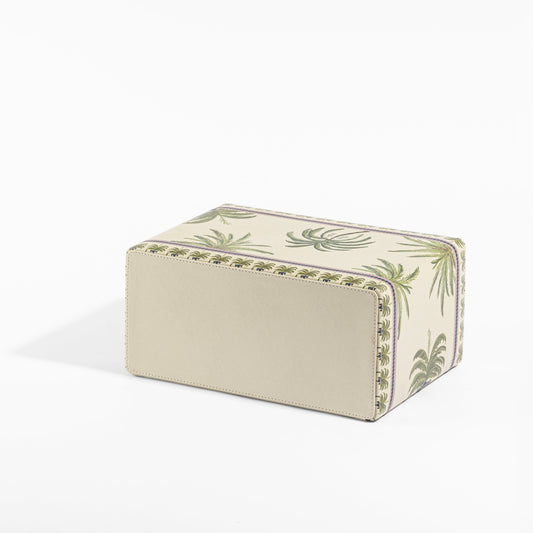 【Pure Home + Living】 Palmero Beige & Green Faux Leather 3-Part Organiser｜パルメロ ベージュ＆グリーン フェイクレザー 3 仕切りオーガナイザー｜31.5×21×15cm