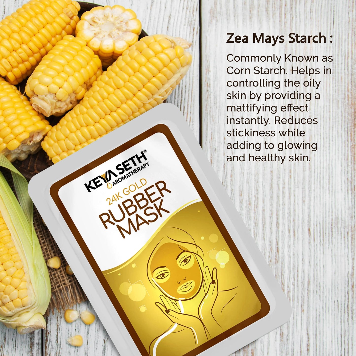 24K Gold Rubber Facial Mask for Brightening & Whitening Enriched with Aloe Vera & Chamomile Extract Pack of 1