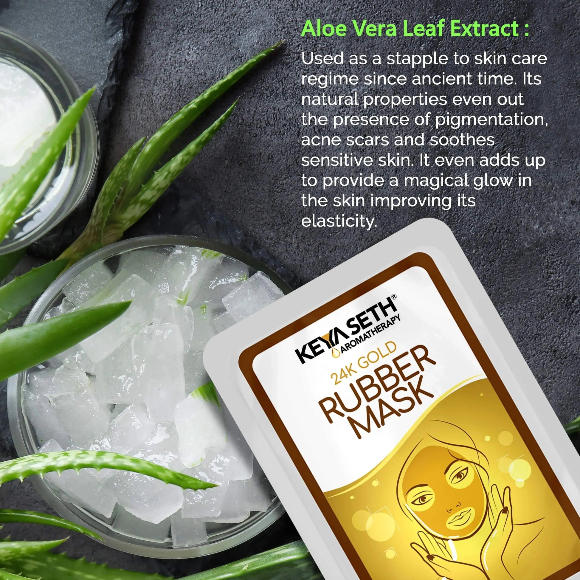 24K Gold Rubber Facial Mask for Brightening & Whitening Enriched with Aloe Vera & Chamomile Extract Pack of 1
