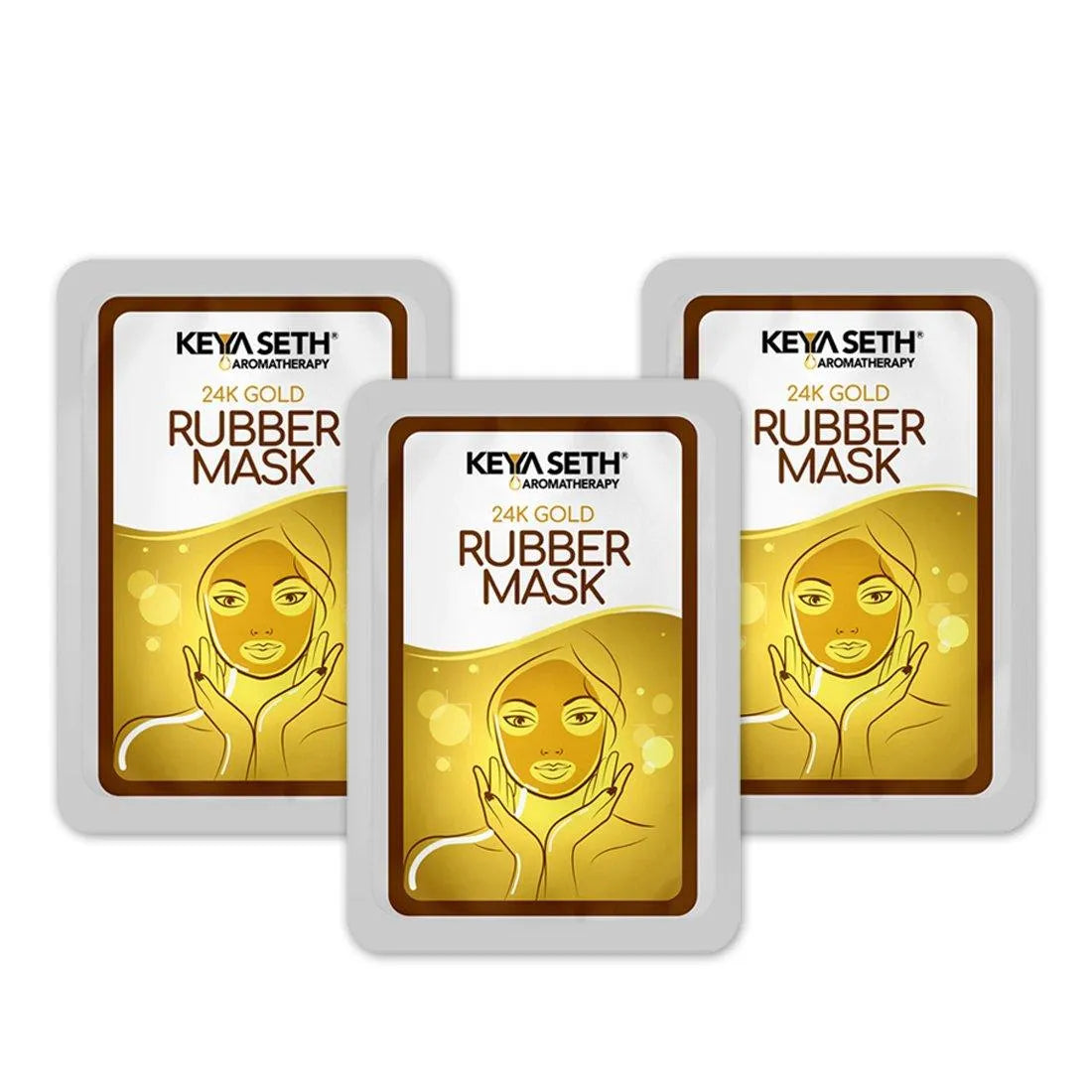 24K Gold Rubber Facial Mask for Brightening & Whitening Enriched with Aloe Vera & Chamomile Extract Pack of 6