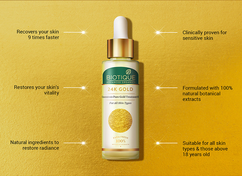 24K GOLD TREATMENT OIL Concentrate Pure Gold 30 ml