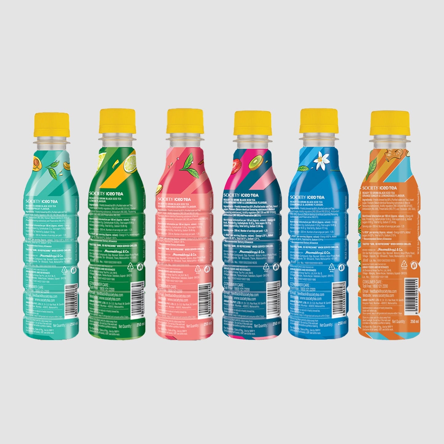 Society Iced Tea bottles Assorted 250ml - Pack of 6 250ml