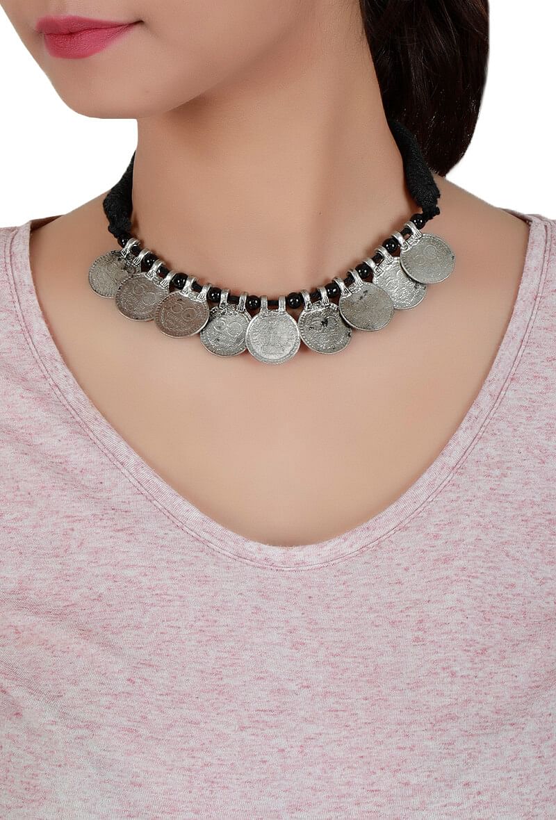 Salazar German Silver Coin Necklace