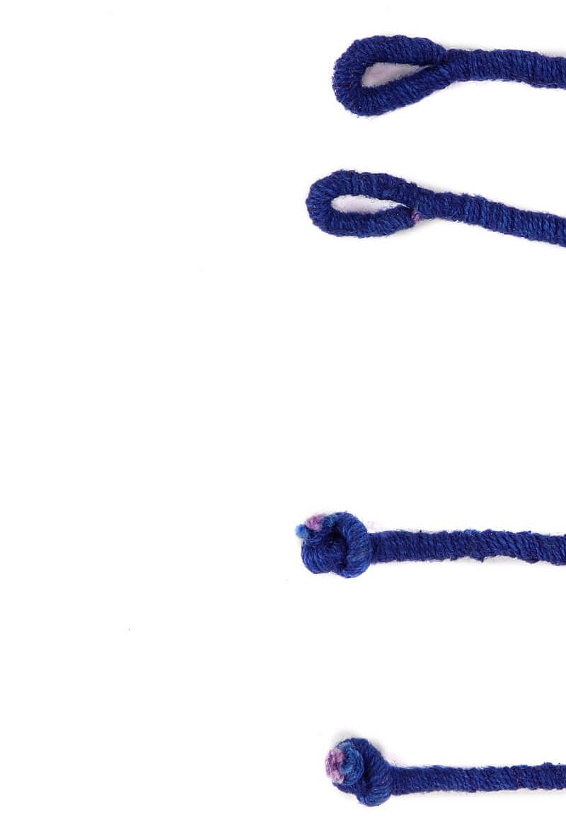 Navy Blue Threaded German Silver Bracelet