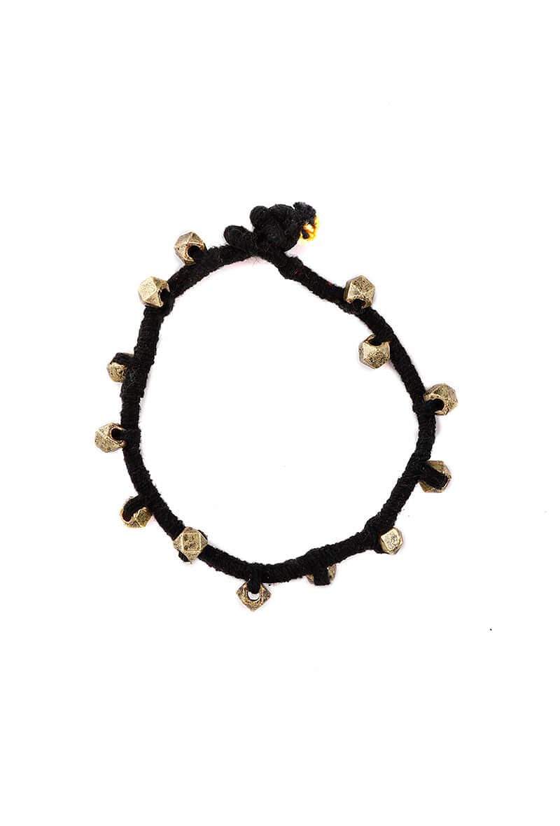 Noir German Silver Embellishments Threaded Bracelet