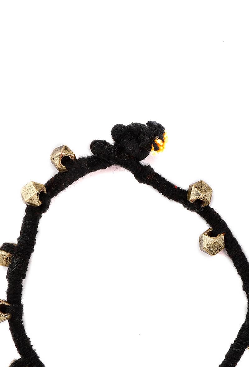 Noir German Silver Embellishments Threaded Bracelet