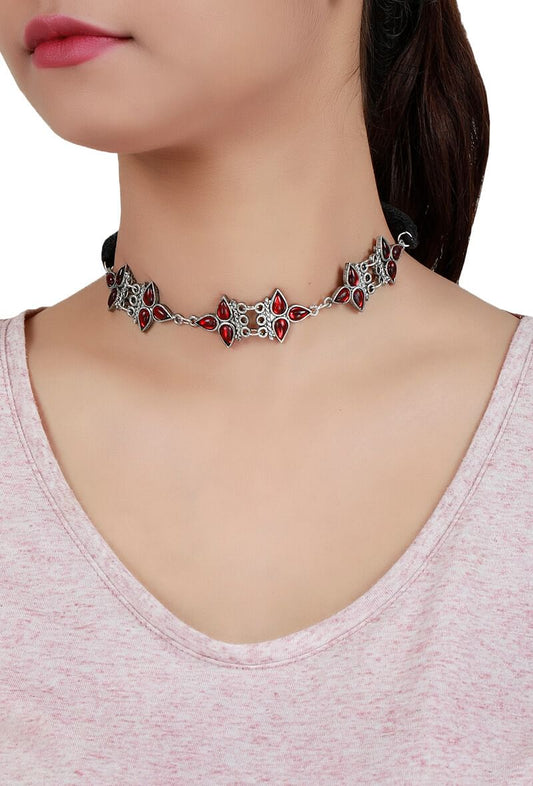 Bi-Layered Afghan German Silver Necklace