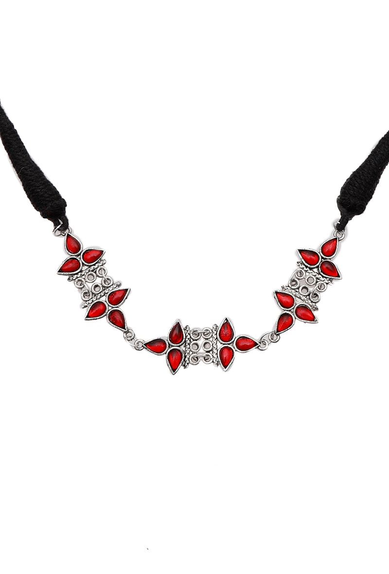 Bi-Layered Afghan German Silver Necklace