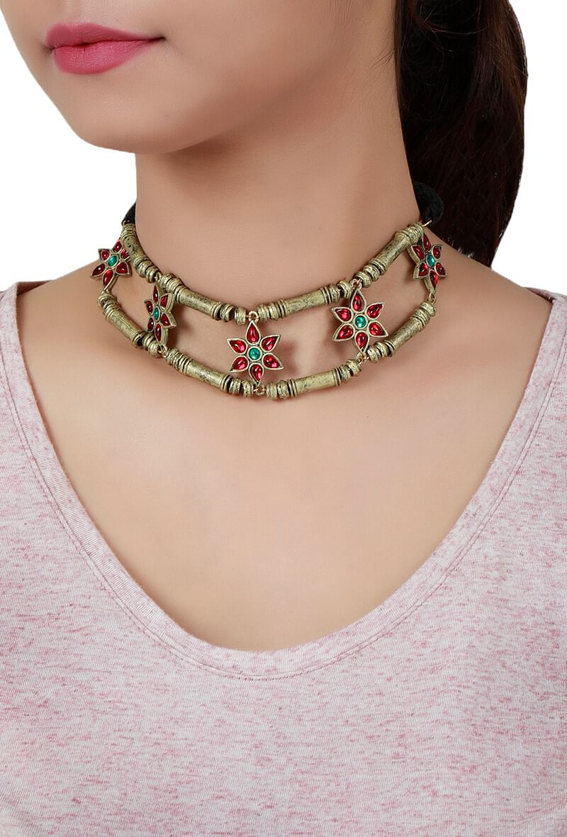 Double Layered Gold Plated German Silver Necklace