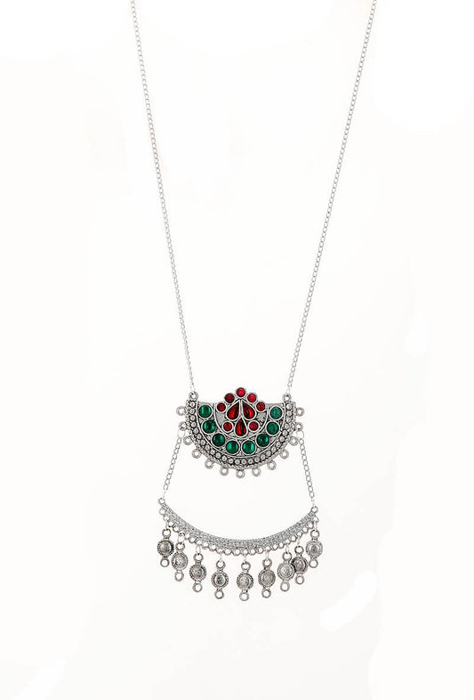 Multi Color Afghan German Silver Necklace