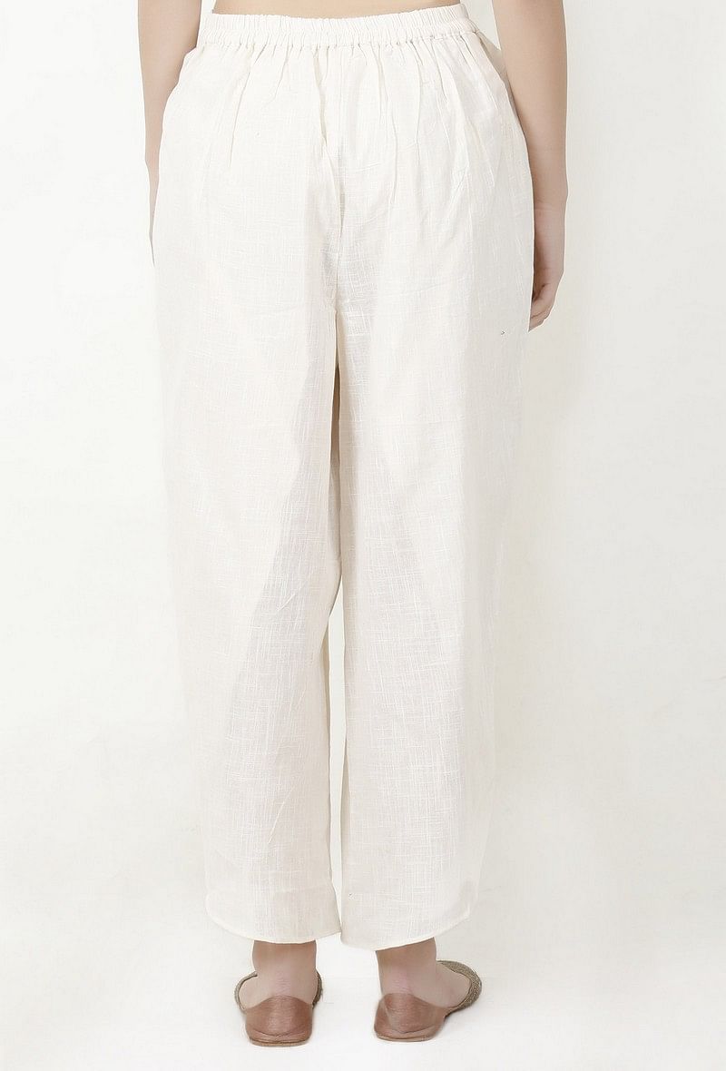 Ivory Cotton Slub Short Kurta With Dhoti サイズ XS