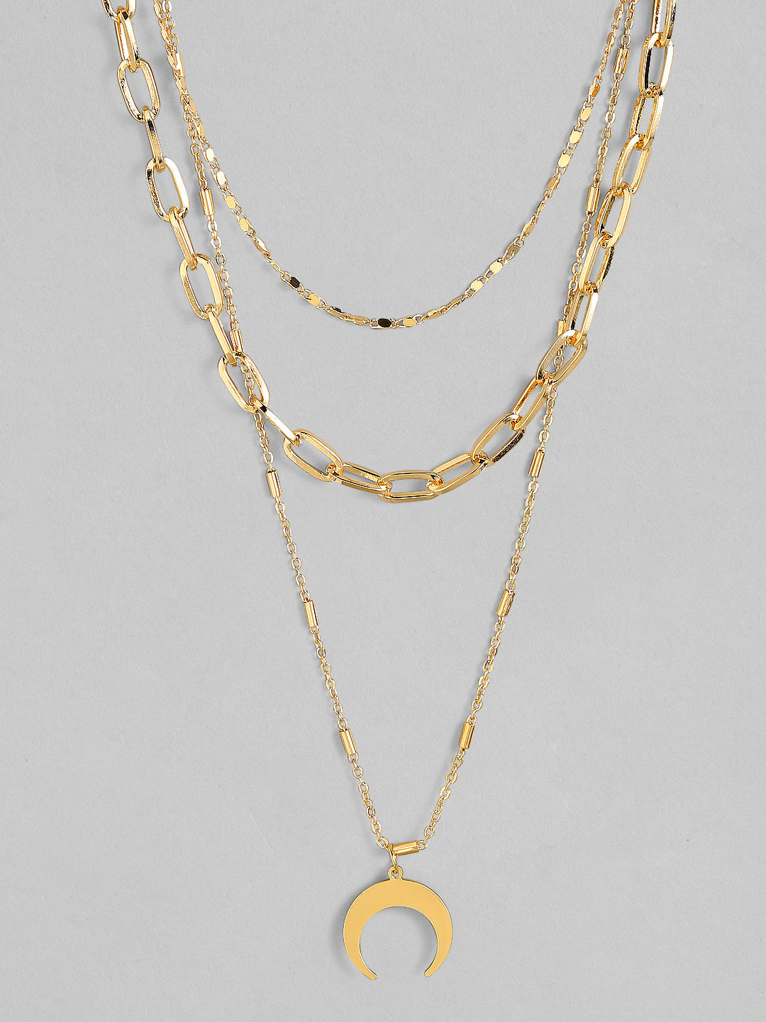 【Rubans】 Gold Plated Handcrafted Interlinked Multi Layer Chain Necklace｜ゴールドメッキ ハンドクラフト インターリンク マルチレイヤー チェーンネックレス