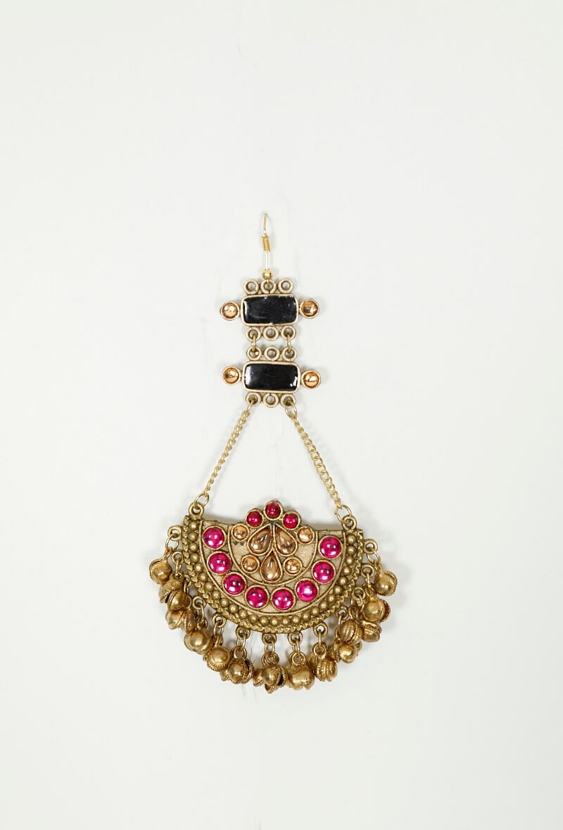 Pink Stone Afghan Earrings