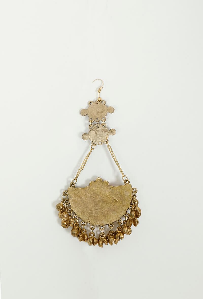 Pink Stone Afghan Earrings