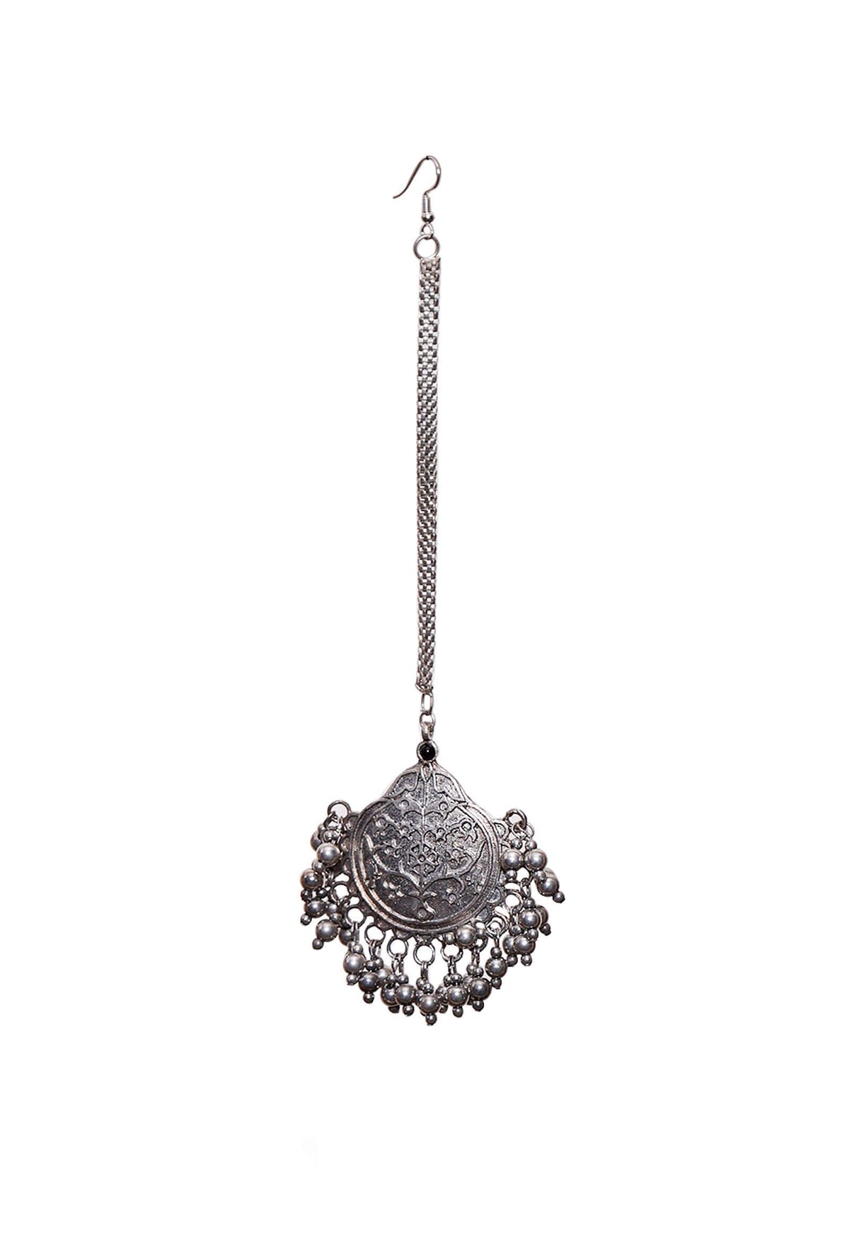 Tribal Silver Plated Brass Maang Tika