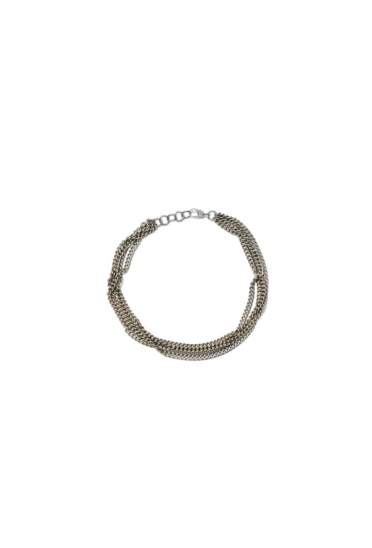 Multi-Layered Silver Plated Brass Anklet With Antique Finish