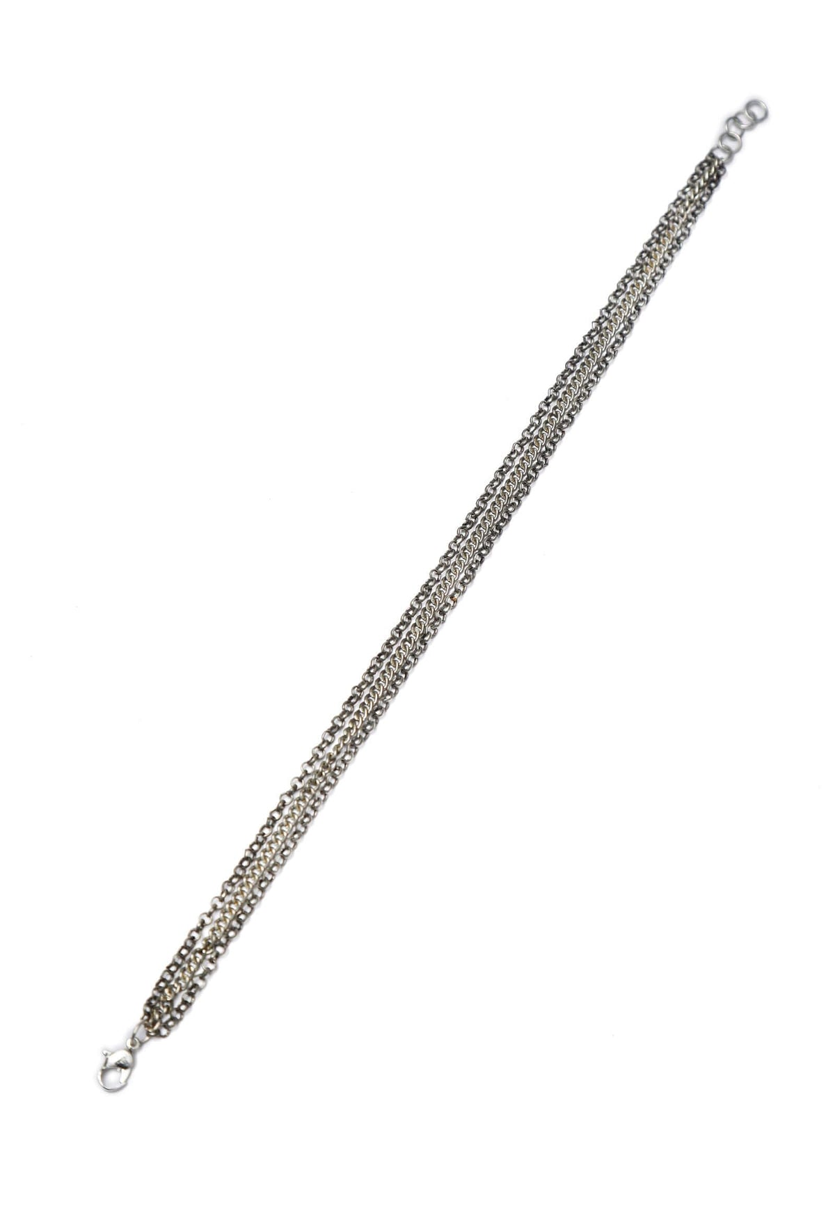 Set of 2: Multi-String Silver Plated Brass Anklet