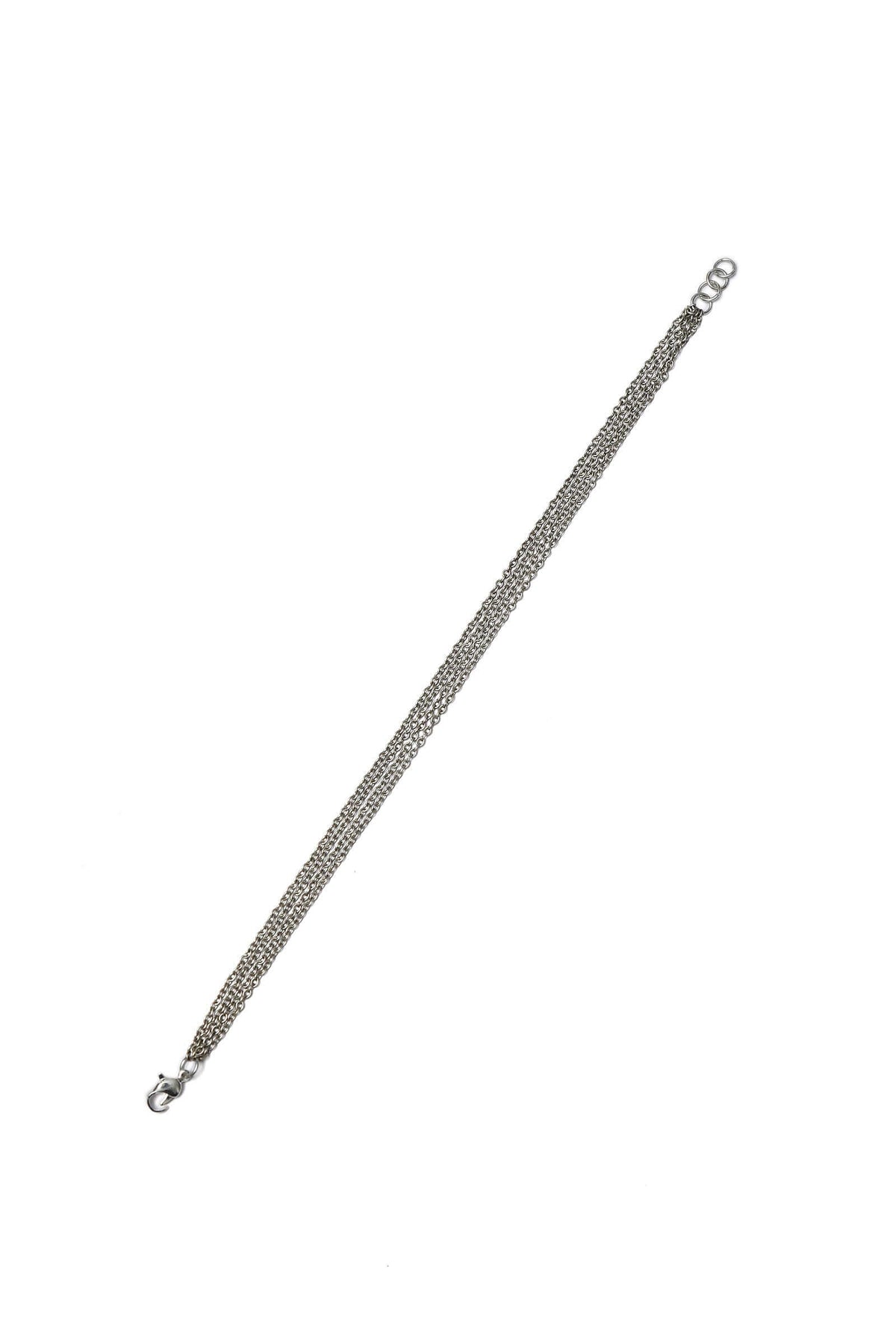 Set of 2: Silver-Plated Brass Chain Gothy Anklet