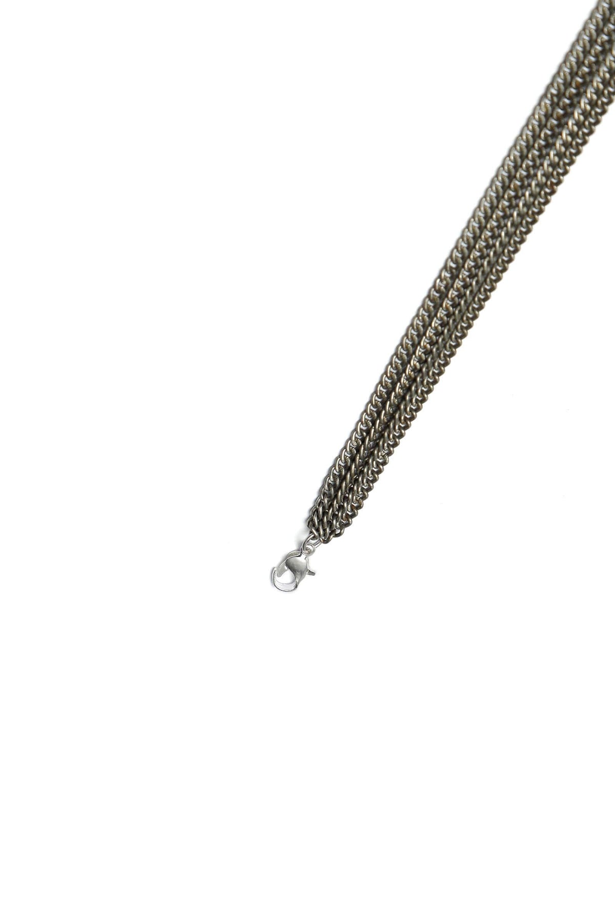 Thick Silver-Plated Brass Gothy Anklet with Antique Finish