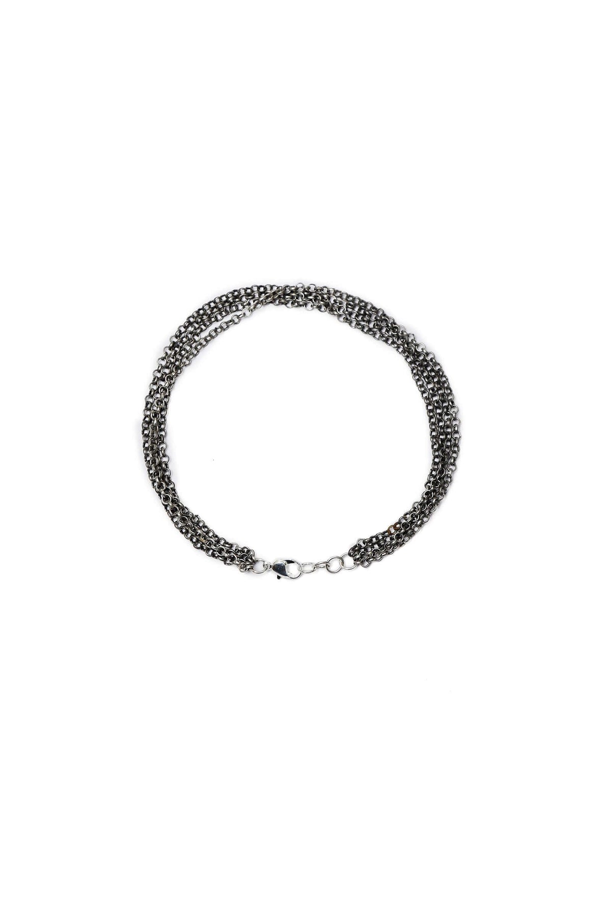 Silver Plated Brass Layered Gothy Foot Chain