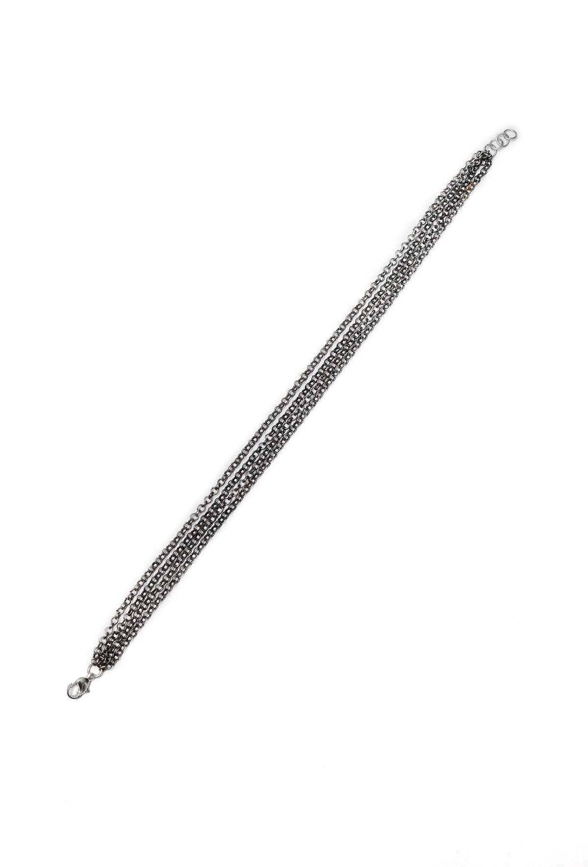 Silver Plated Brass Layered Gothy Foot Chain