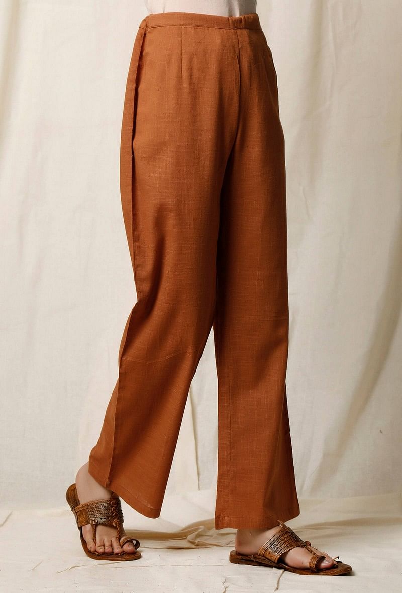 Narangi Cotton Slub Palazzos サイズ M