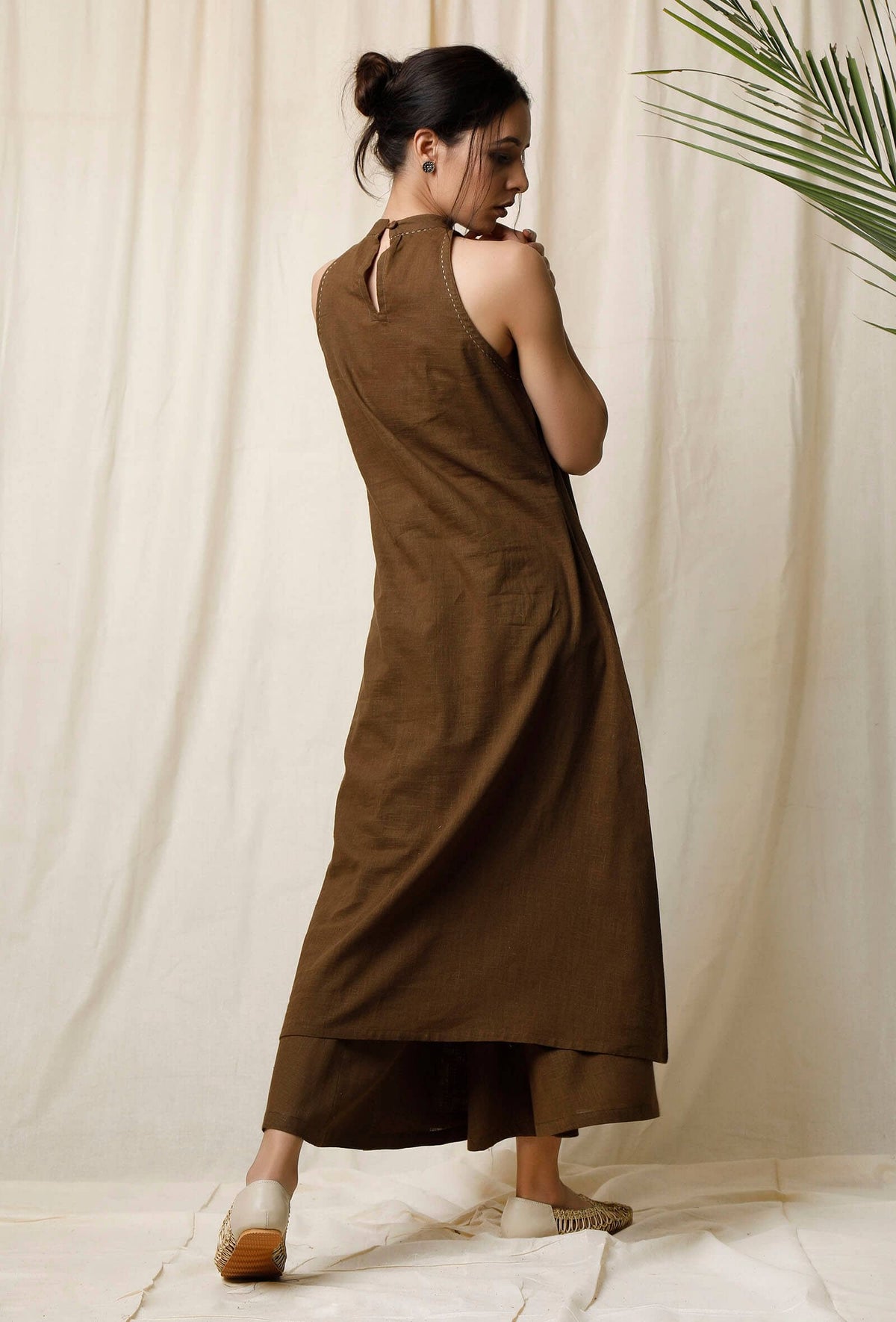 Mehendi Halter Neck Cotton Slub Kurta サイズ XS