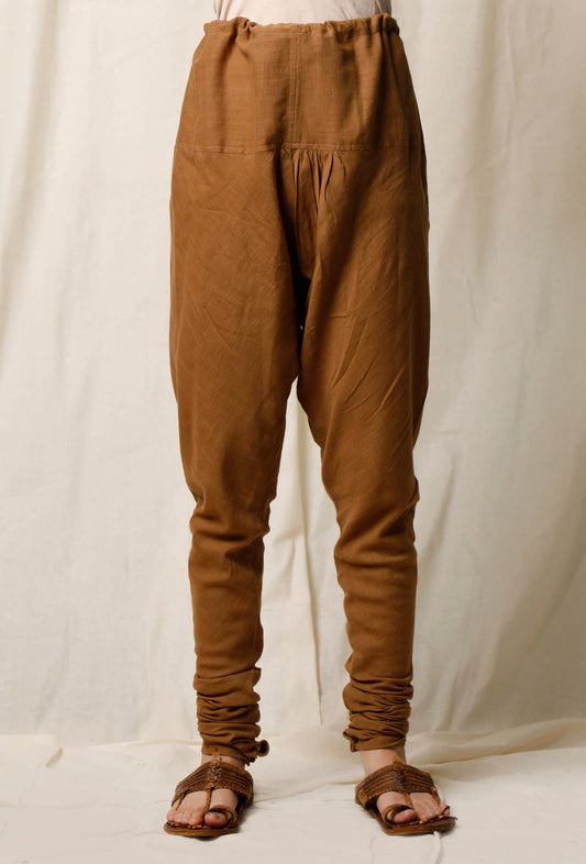 Khaki Cotton Slub Churidaar サイズ XS