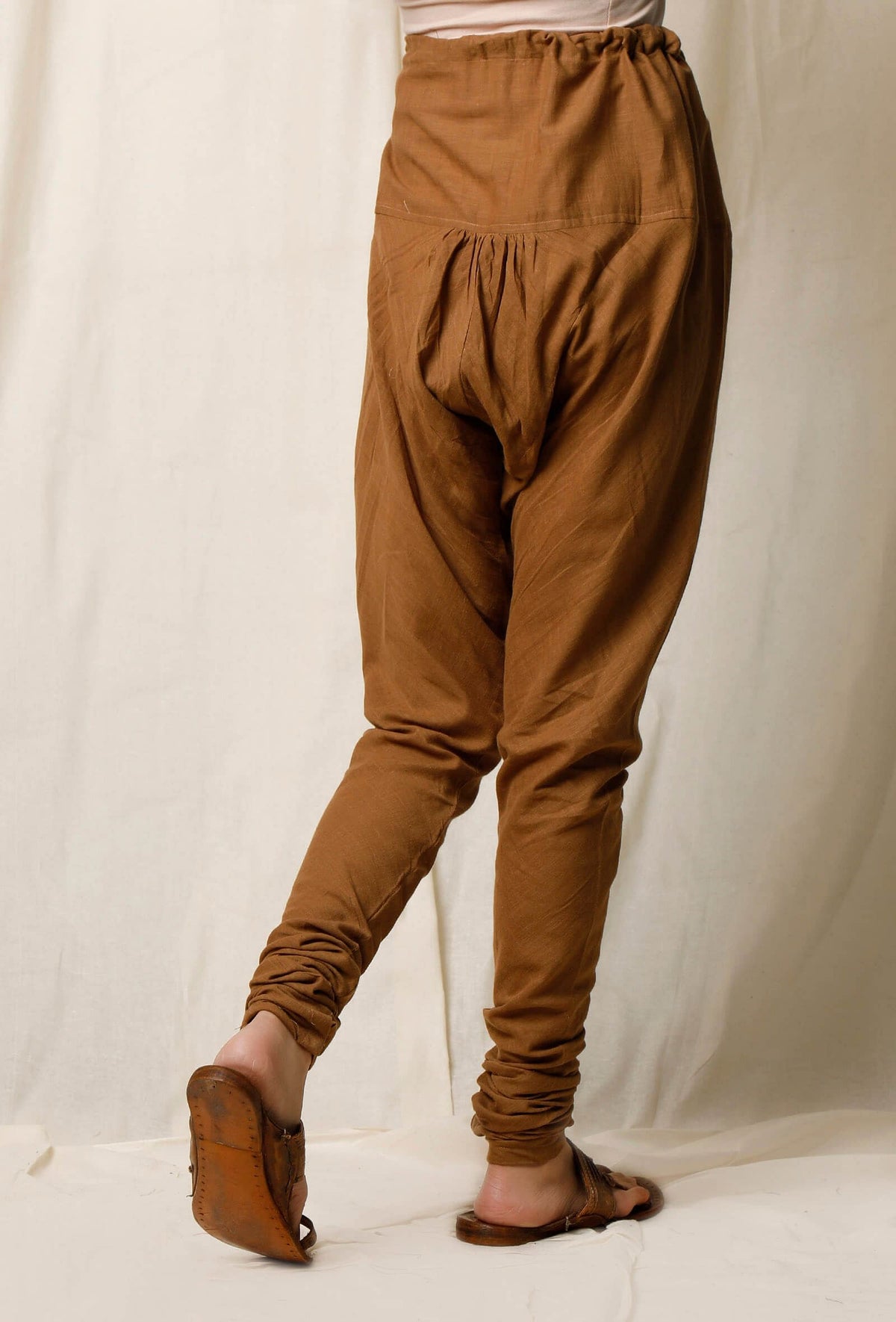 Khaki Cotton Slub Churidaar サイズ XS