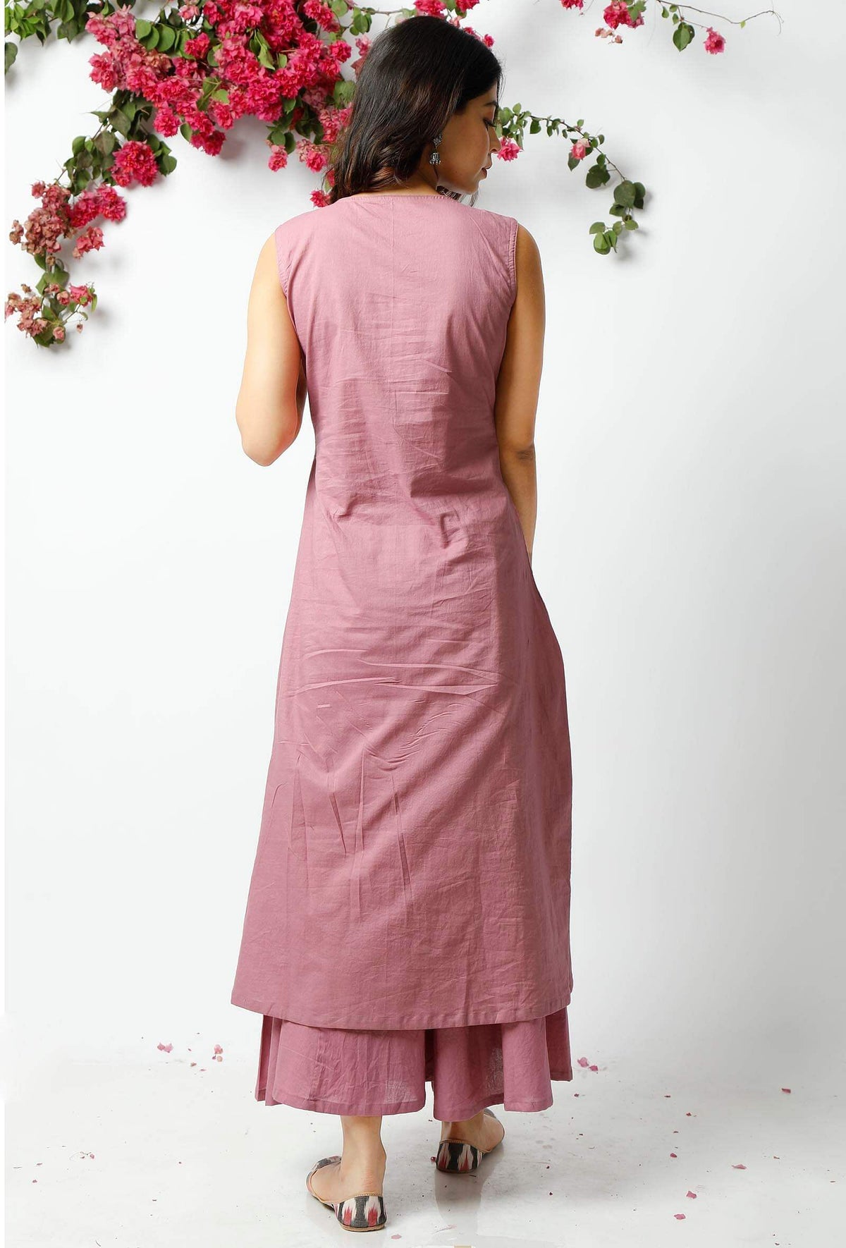 Violet Cotton Pintuck Kurta サイズ XXL