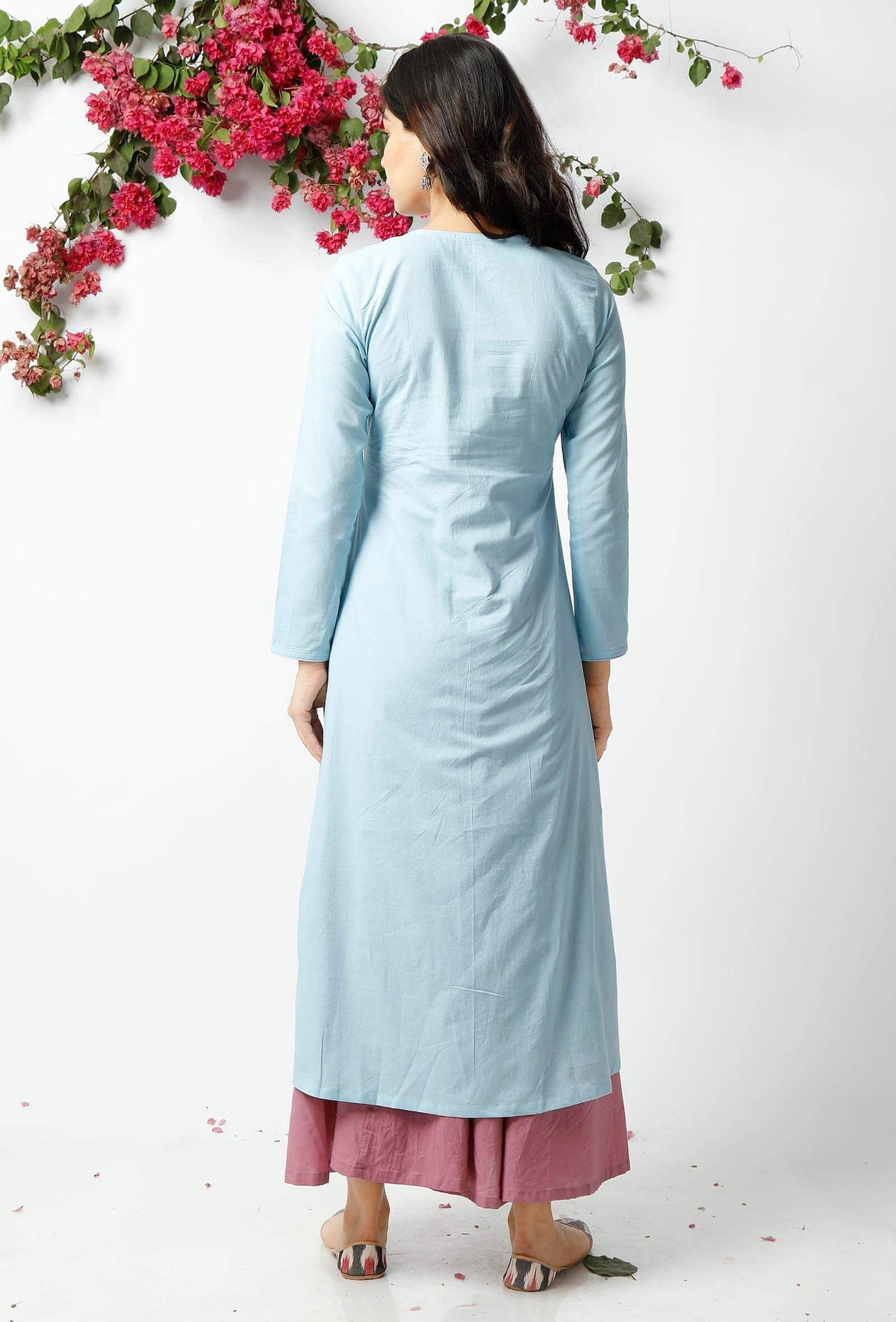 Baby Blue Cotton Kurta サイズ XL