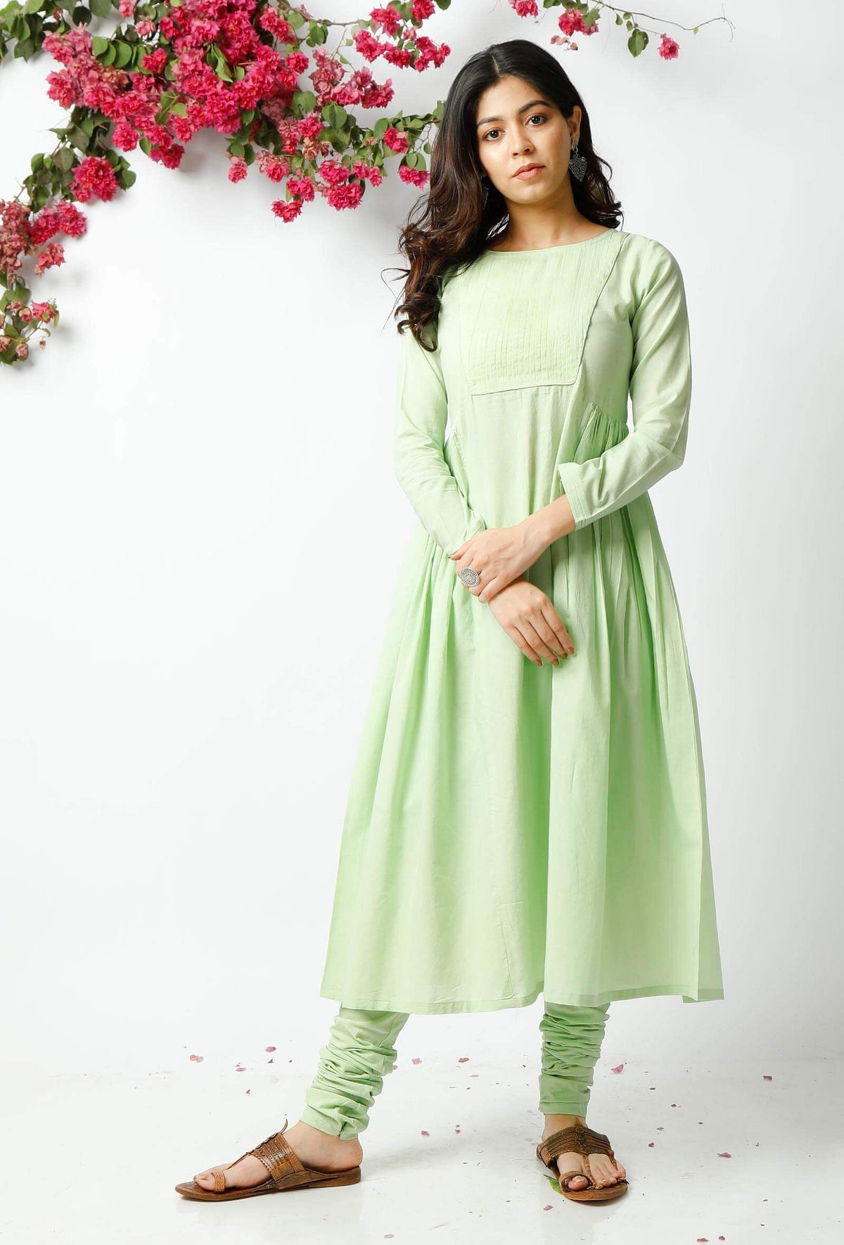 Light Green Cotton Kurta サイズ XXL