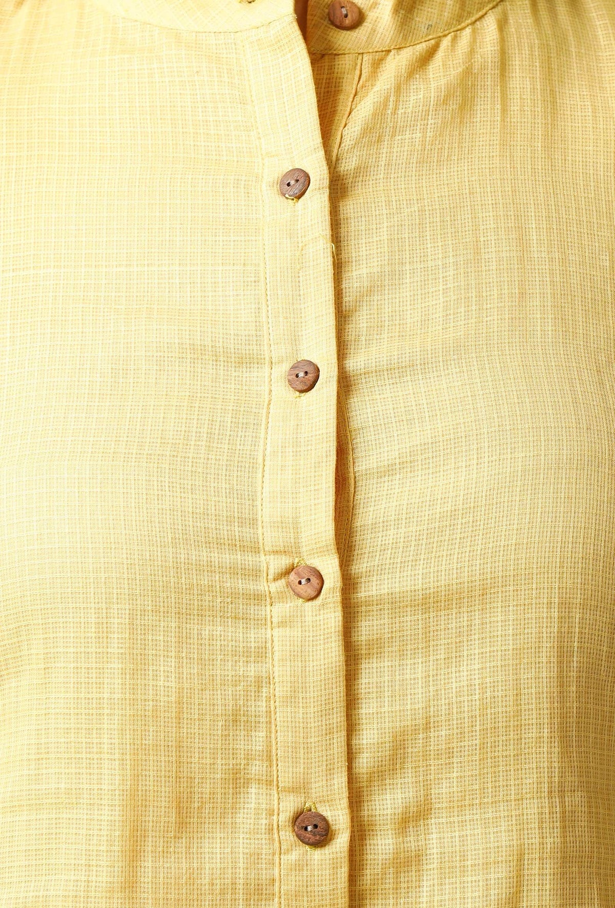 Yellow Kota Doria Cotton Kurta サイズ M
