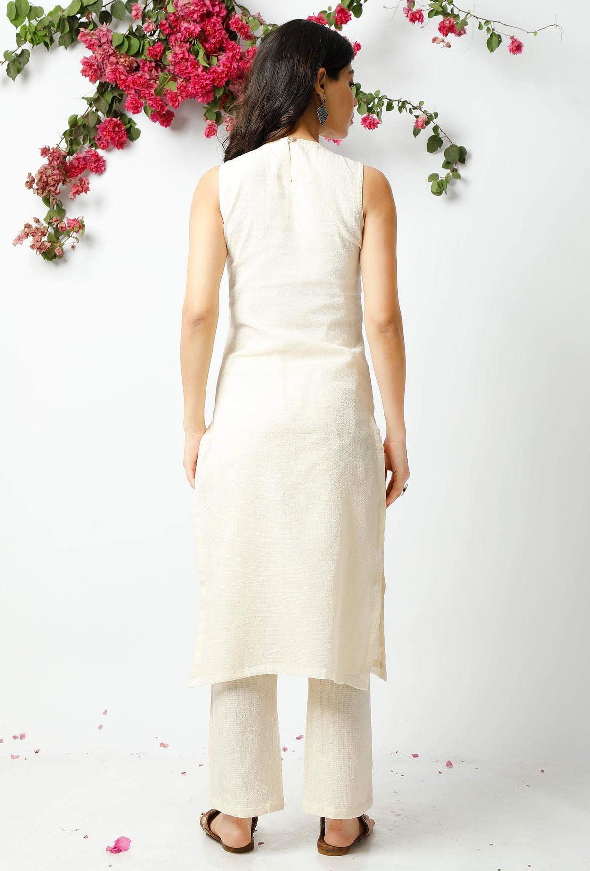 Off White Kota Doria Cotton Kurta サイズ XS