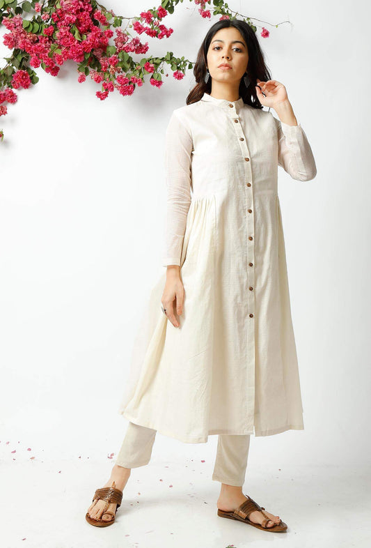 Off White Cotton Kurta サイズ M