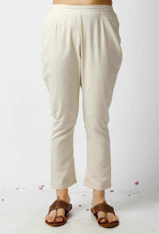 Off White Cotton Pants サイズ M