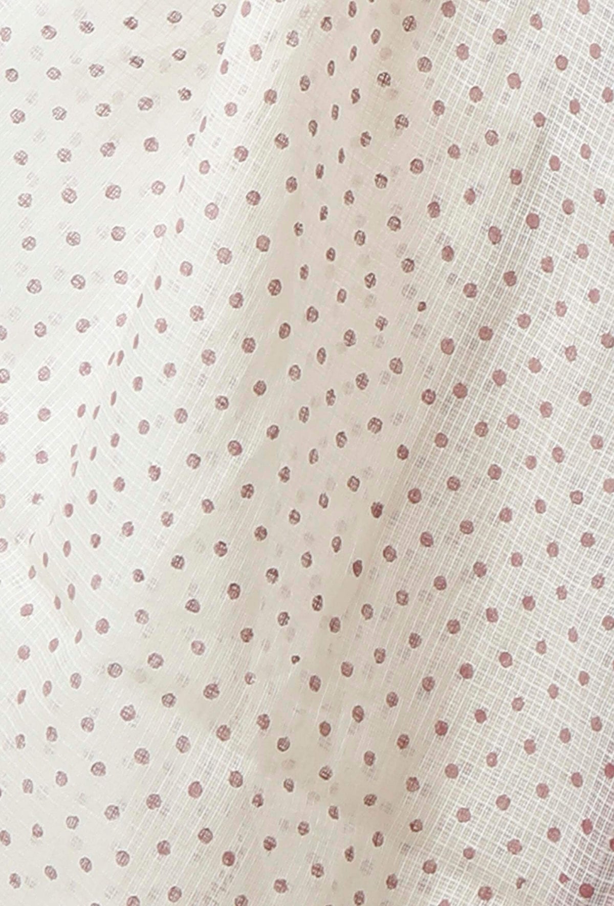 Set of 3: Off White Cotton Kurta with White Pants and Spotted Kota Dupatta サイズ XL