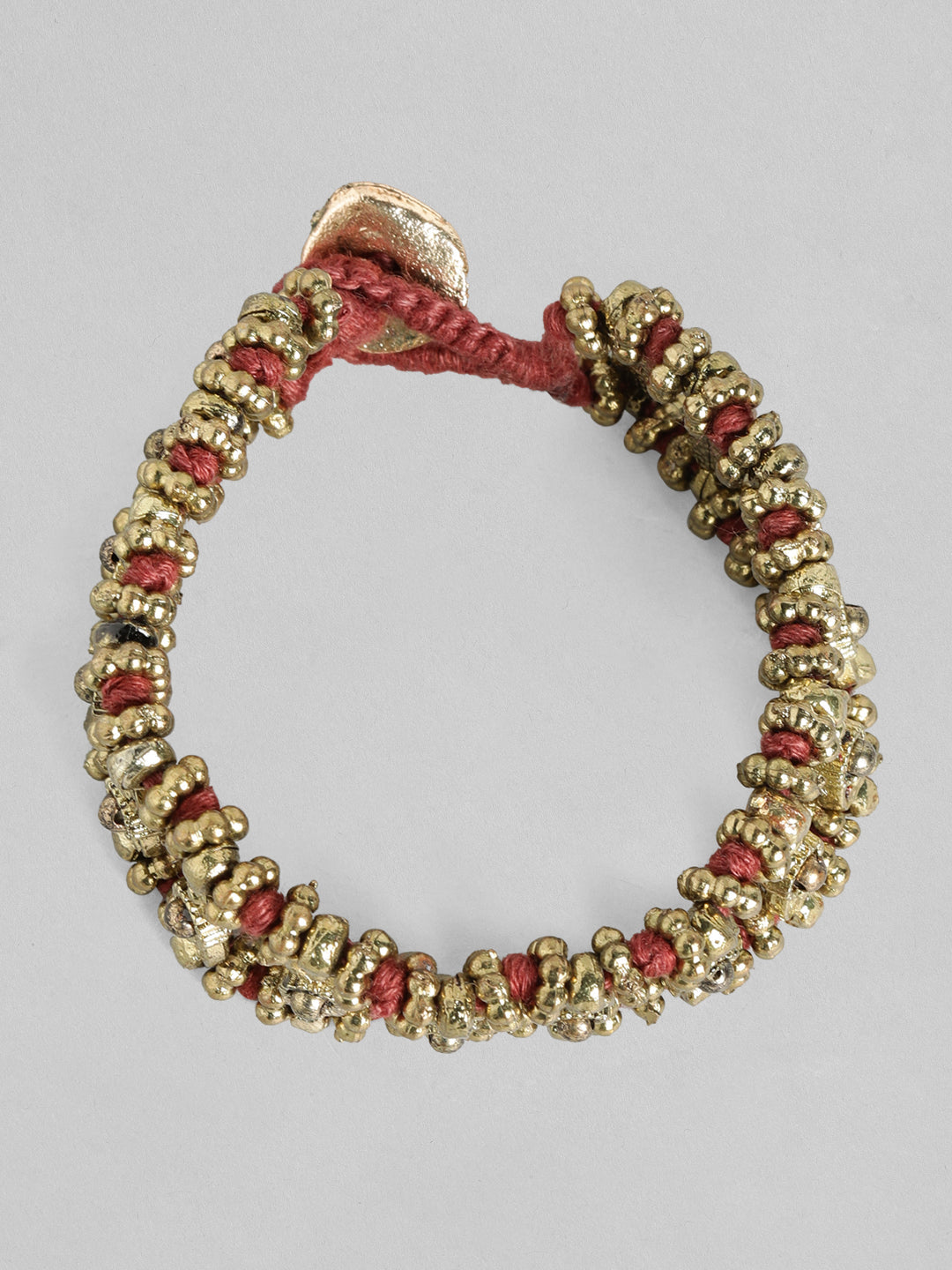 Rubans Voguish Antique Polished Red coloured Bracelet. Gold