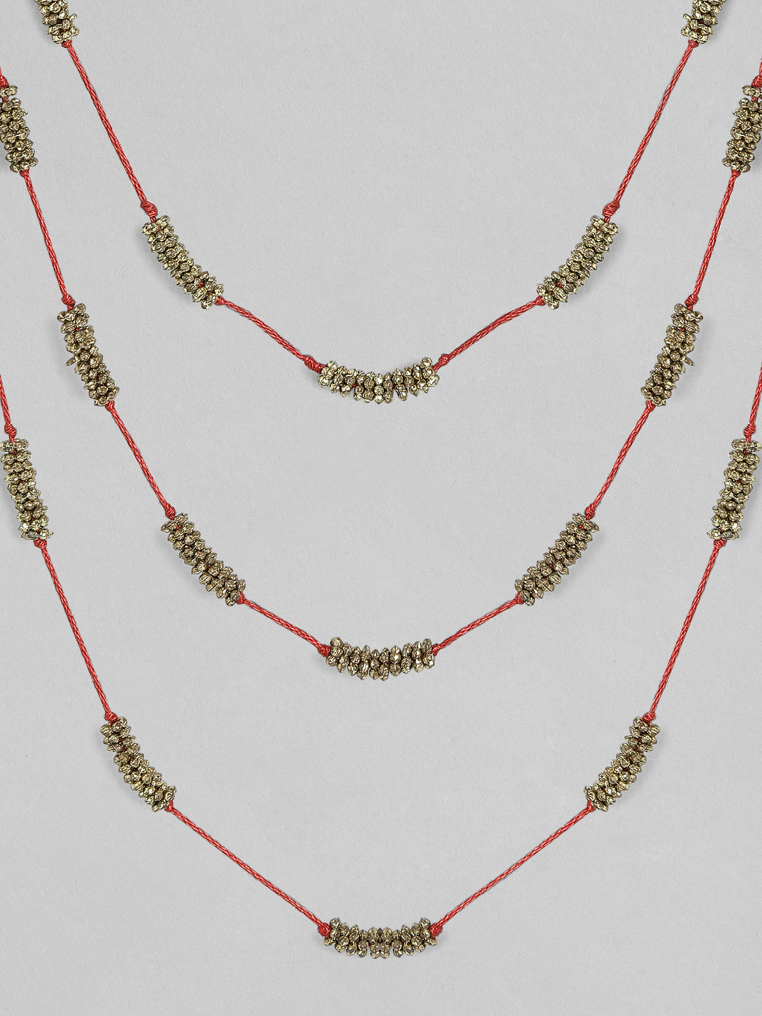Rubans Voguish Antique Polished Red Multi layered necklace. Red