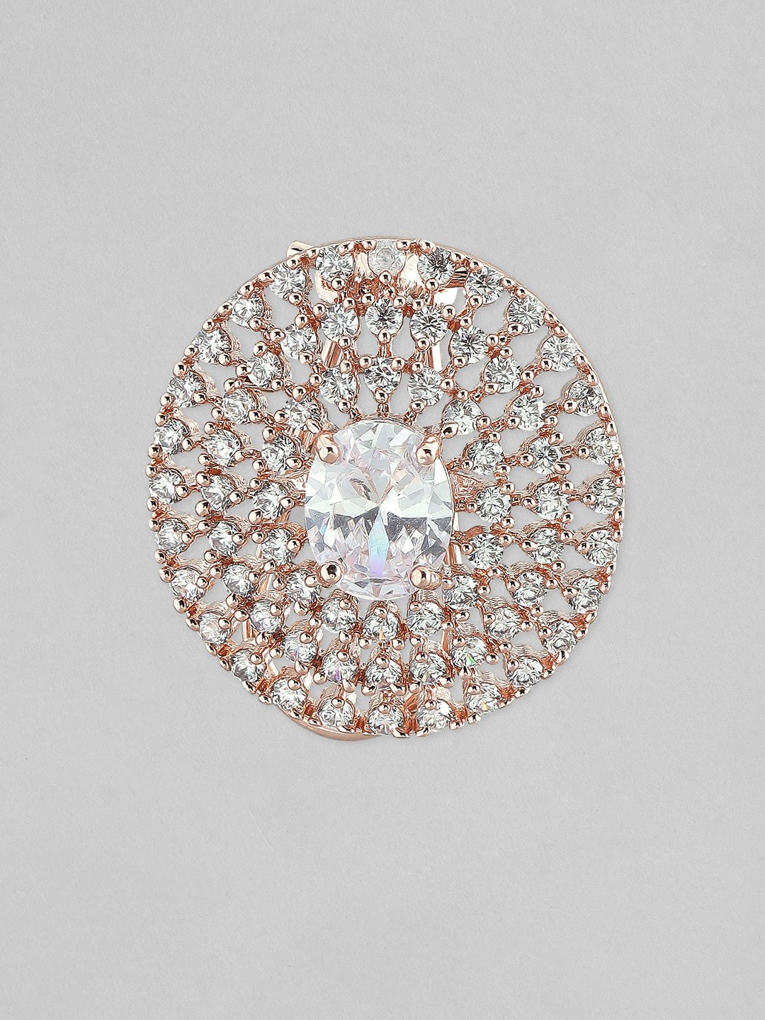 Classic Spark American Diamond Zirconia Studs Rose Gold