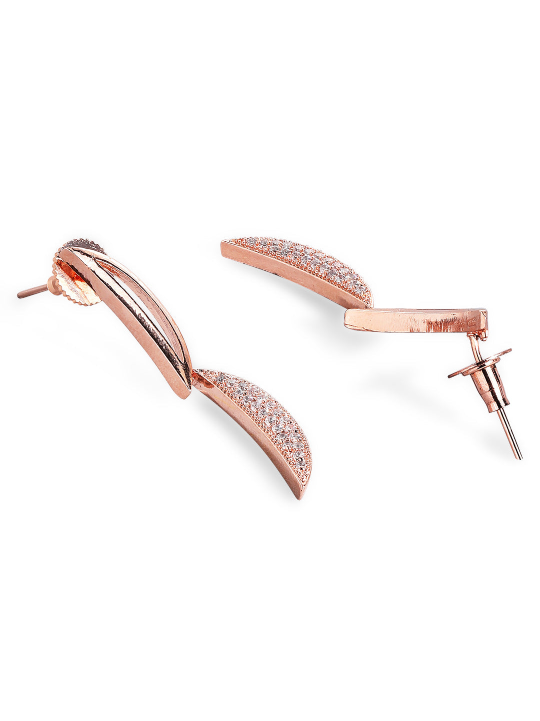 Rubans Rose Gold Plated Zirconia Stone Studded Handcrafted Necklace Set. Rose Gold