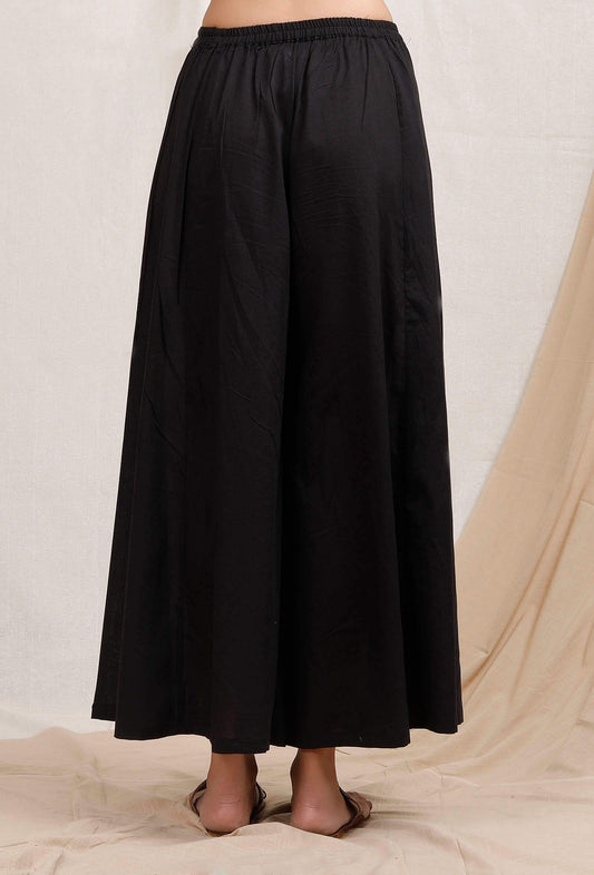 Black Cotton Palazzos サイズ S